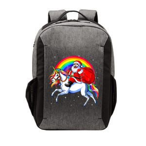 Santa Claus Riding Unicorn Rainbow Christmas Gifs Gift Vector Backpack