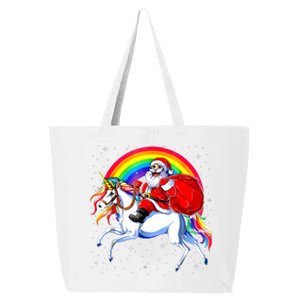 Santa Claus Riding Unicorn Rainbow Christmas Gifs Gift 25L Jumbo Tote