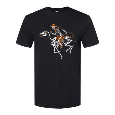 Skeleton Cowboy Riding Horse Halloween Rider Costume Softstyle® CVC T-Shirt