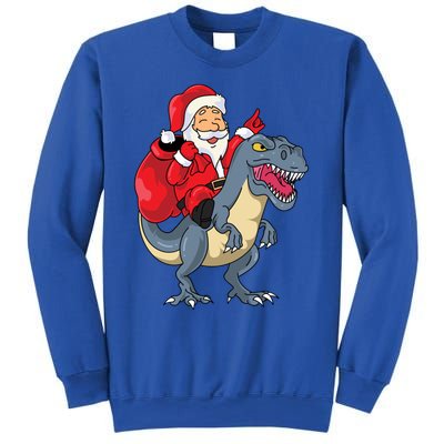 Santa Claus Riding Trex Dinosaur Christmas Dino Tree Rex Gift Sweatshirt