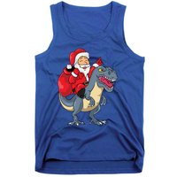 Santa Claus Riding Trex Dinosaur Christmas Dino Tree Rex Gift Tank Top