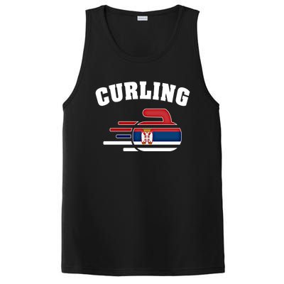 Serbia Curling Rock Sport Fans Serbian Curlers Winter Sports Cool Gift PosiCharge Competitor Tank