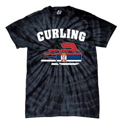 Serbia Curling Rock Sport Fans Serbian Curlers Winter Sports Cool Gift Tie-Dye T-Shirt