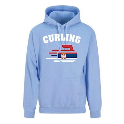 Serbia Curling Rock Sport Fans Serbian Curlers Winter Sports Cool Gift Unisex Surf Hoodie