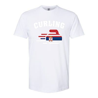 Serbia Curling Rock Sport Fans Serbian Curlers Winter Sports Cool Gift Softstyle® CVC T-Shirt