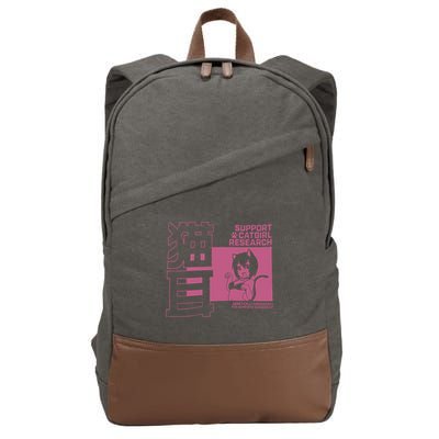 Support Catgirl Research Anime Japan Cotton Canvas Backpack