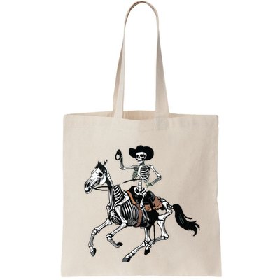 Skeleton Cowboy Riding Horse Halloween Rider Costume Vneck Bag