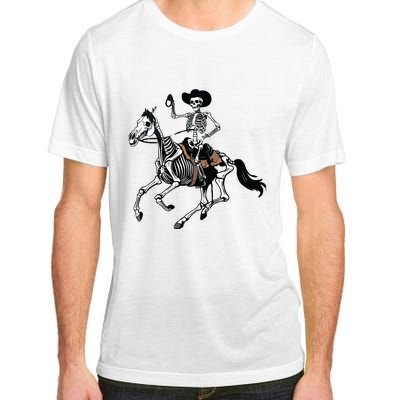 Skeleton Cowboy Riding Horse Halloween Rider Costume Vneck Adult ChromaSoft Performance T-Shirt