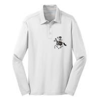 Skeleton Cowboy Riding Horse Halloween Rider Costume Vneck Silk Touch Performance Long Sleeve Polo