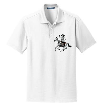 Skeleton Cowboy Riding Horse Halloween Rider Costume Vneck Dry Zone Grid Polo