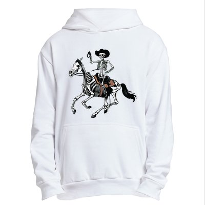 Skeleton Cowboy Riding Horse Halloween Rider Costume Vneck Urban Pullover Hoodie