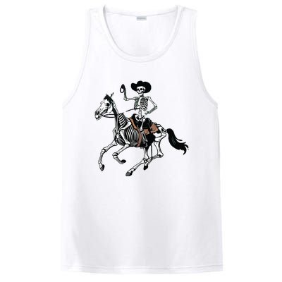 Skeleton Cowboy Riding Horse Halloween Rider Costume Vneck PosiCharge Competitor Tank