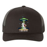 Santa Claus Riding Unicorn Alien Space Ufo Christmas Design Yupoong Adult 5-Panel Trucker Hat