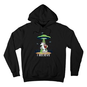 Santa Claus Riding Unicorn Alien Space Ufo Christmas Design Hoodie