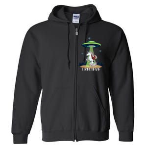 Santa Claus Riding Unicorn Alien Space Ufo Christmas Design Full Zip Hoodie