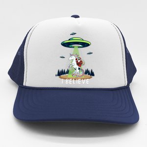 Santa Claus Riding Unicorn Alien Space Ufo Christmas Design Trucker Hat