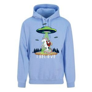 Santa Claus Riding Unicorn Alien Space Ufo Christmas Design Unisex Surf Hoodie