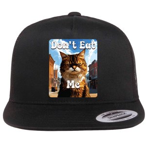 Sad Cat Resistance DonT Eat Me Advocacy Flat Bill Trucker Hat