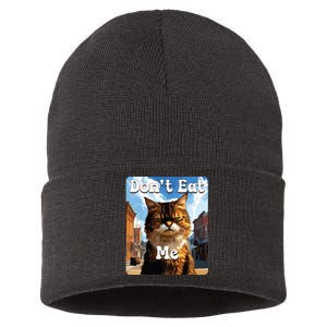 Sad Cat Resistance DonT Eat Me Advocacy Sustainable Knit Beanie