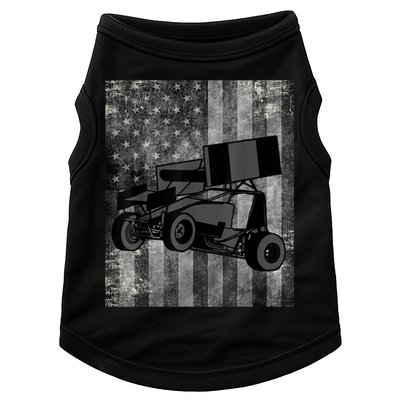Sprint Car Racing Black Grey American Flag Dirt Track Cars Doggie Tank