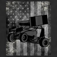 Sprint Car Racing Black Grey American Flag Dirt Track Cars 11oz C Handle Ceramic Mug