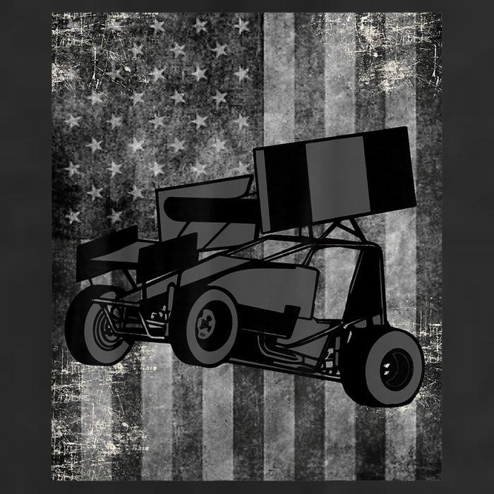 Sprint Car Racing Black Grey American Flag Dirt Track Cars 11oz C Handle Ceramic Mug