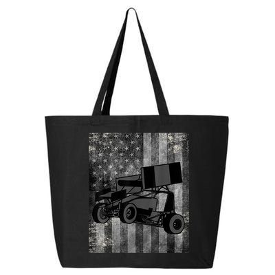 Sprint Car Racing Black Grey American Flag Dirt Track Cars 25L Jumbo Tote