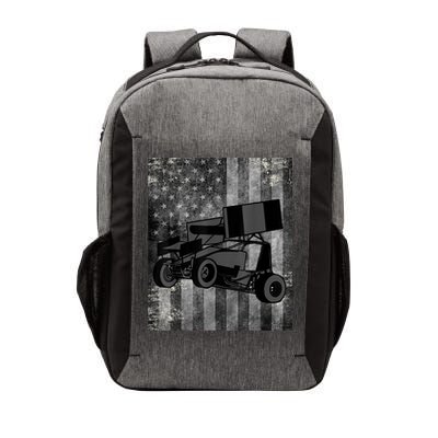Sprint Car Racing Black Grey American Flag Dirt Track Cars Vector Backpack
