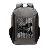 Sprint Car Racing Black Grey American Flag Dirt Track Cars Vector Backpack