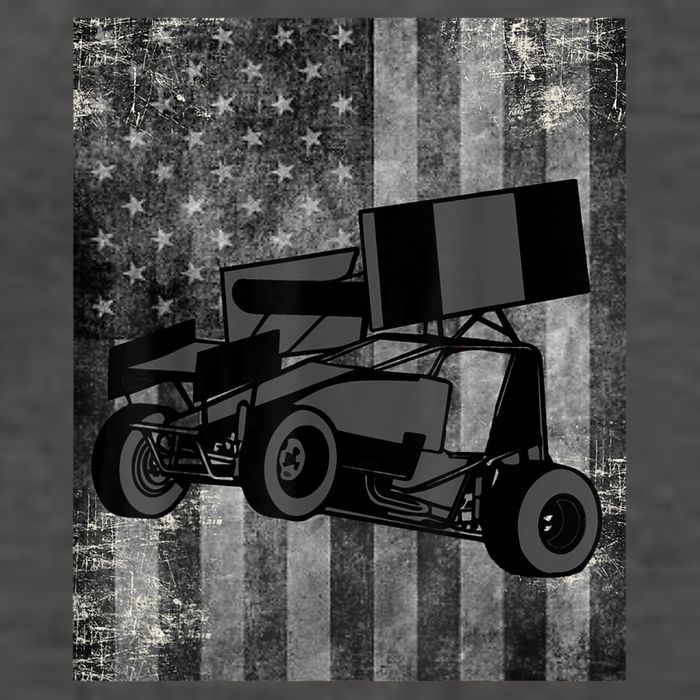 Sprint Car Racing Black Grey American Flag Dirt Track Cars Vector Backpack