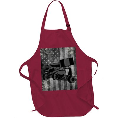 Sprint Car Racing Black Grey American Flag Dirt Track Cars Apron