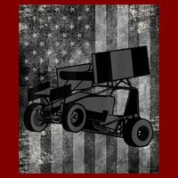 Sprint Car Racing Black Grey American Flag Dirt Track Cars Beanie