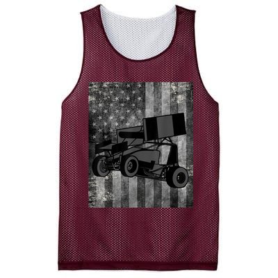 Sprint Car Racing Black Grey American Flag Dirt Track Cars Mesh Reversible Basketball Jersey Tank