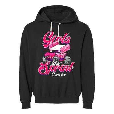 Sprint Car Racing Motorsports Dirt Track Cars Gift Garment-Dyed Fleece Hoodie