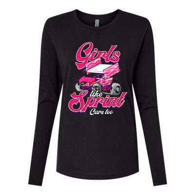 Sprint Car Racing Motorsports Dirt Track Cars Gift Womens Cotton Relaxed Long Sleeve T-Shirt