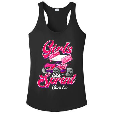 Sprint Car Racing Motorsports Dirt Track Cars Gift Ladies PosiCharge Competitor Racerback Tank