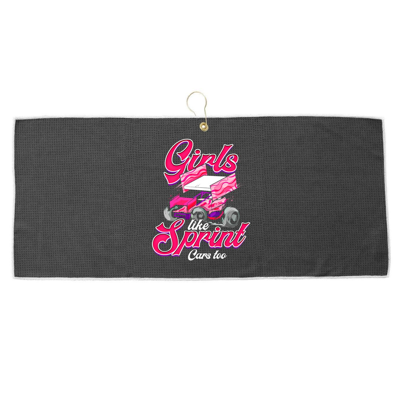 Sprint Car Racing Motorsports Dirt Track Cars Gift Large Microfiber Waffle Golf Towel