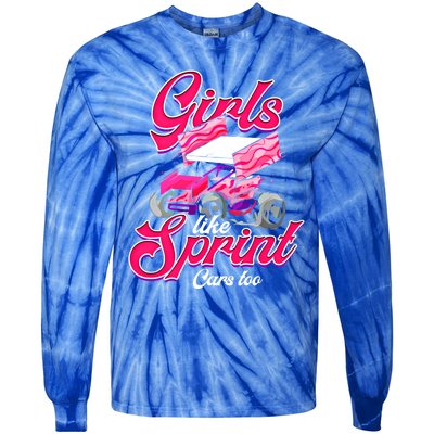 Sprint Car Racing Motorsports Dirt Track Cars Gift Tie-Dye Long Sleeve Shirt