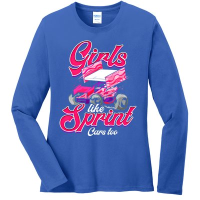 Sprint Car Racing Motorsports Dirt Track Cars Gift Ladies Long Sleeve Shirt