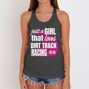 Sprint Car Racing Just A That Loves Dirt Track Racing Meaningful Gift Women's Knotted Racerback Tank