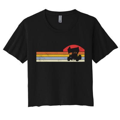 Sprint Car Racing Vintage Gift Women's Crop Top Tee