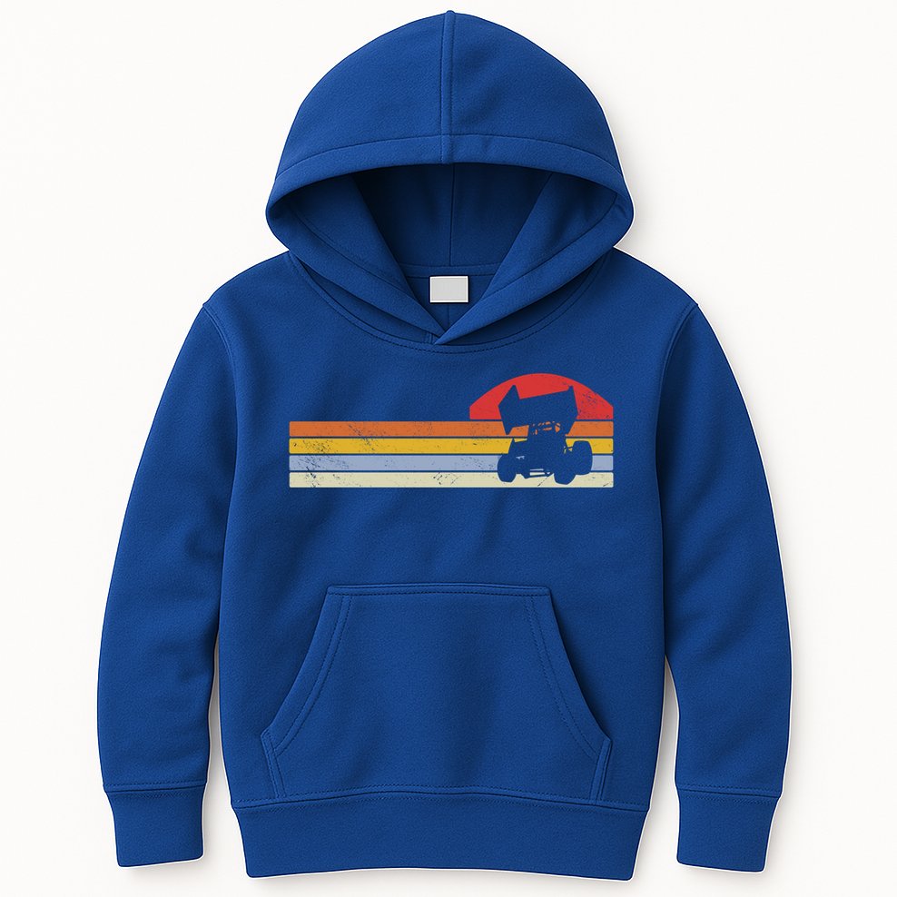 Sprint Car Racing Vintage Gift Kids Hoodie