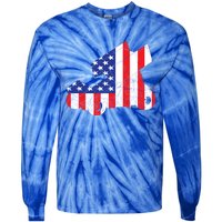 Sprint Car Racing Usa Flag American Inside Me Dirt Track Gift Tie-Dye Long Sleeve Shirt