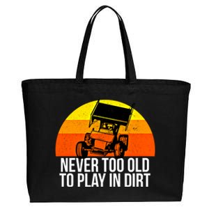 Sprint Car Racing Never Old Play Dirt Track Race Fan Gift Cotton Canvas Jumbo Tote