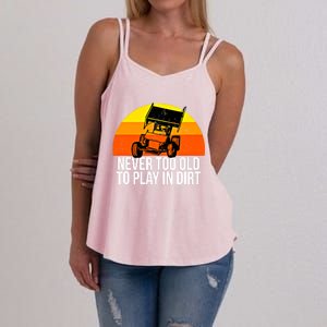 Sprint Car Racing Never Old Play Dirt Track Race Fan Gift Women's Strappy Tank