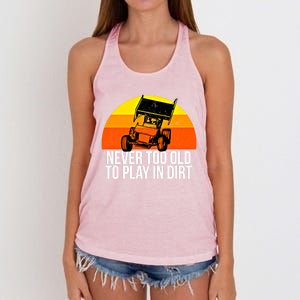 Sprint Car Racing Never Old Play Dirt Track Race Fan Gift Women's Knotted Racerback Tank