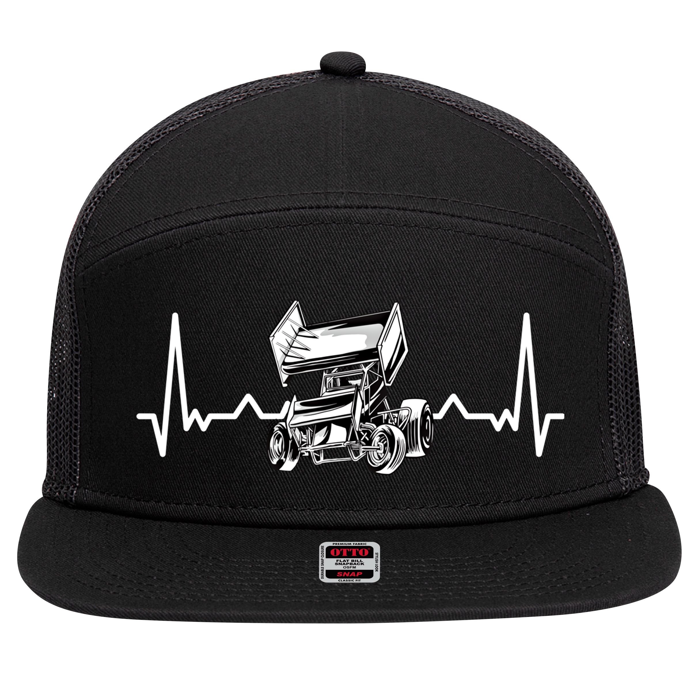 Sprint Car Racing Gift 7 Panel Mesh Trucker Snapback Hat
