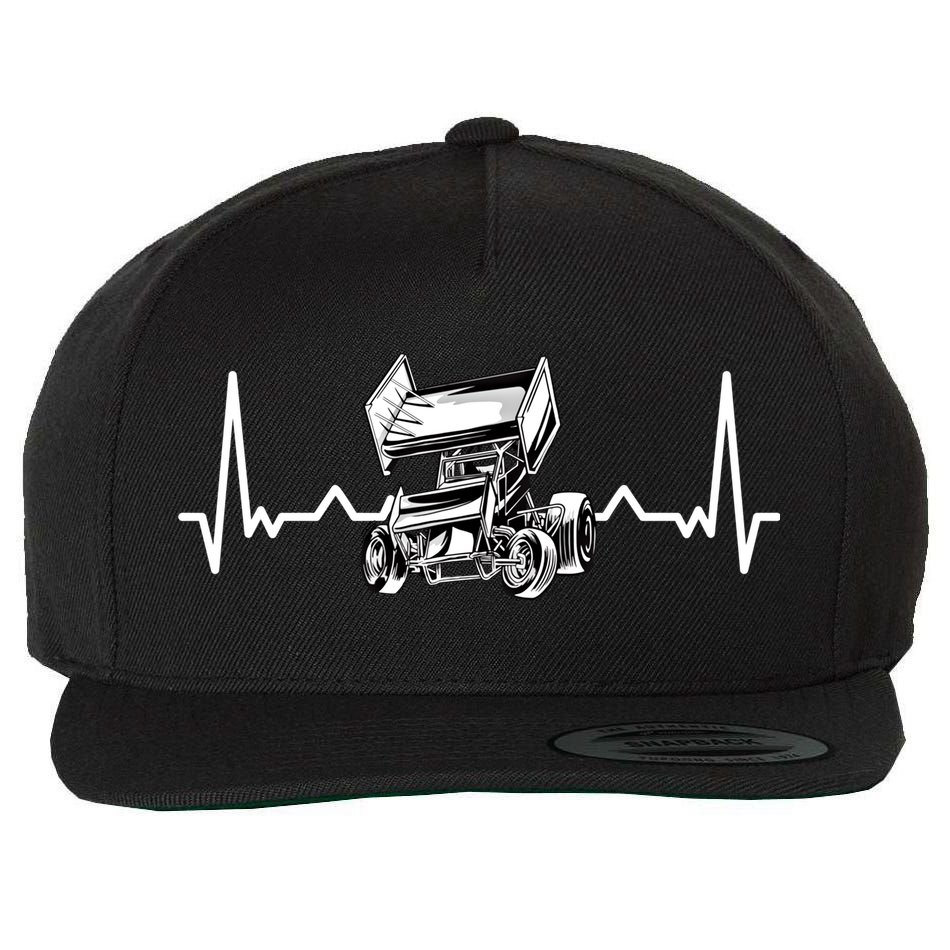 Sprint Car Racing Gift Wool Snapback Cap