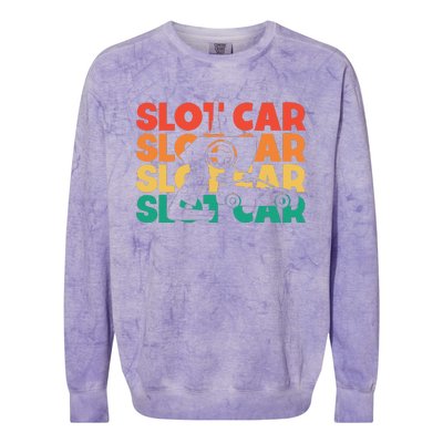 Slot Car Retro Text Rc Car Mini Car Slot Car Slotcar Colorblast Crewneck Sweatshirt