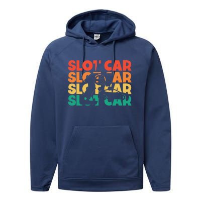 Slot Car Retro Text Rc Car Mini Car Slot Car Slotcar Performance Fleece Hoodie